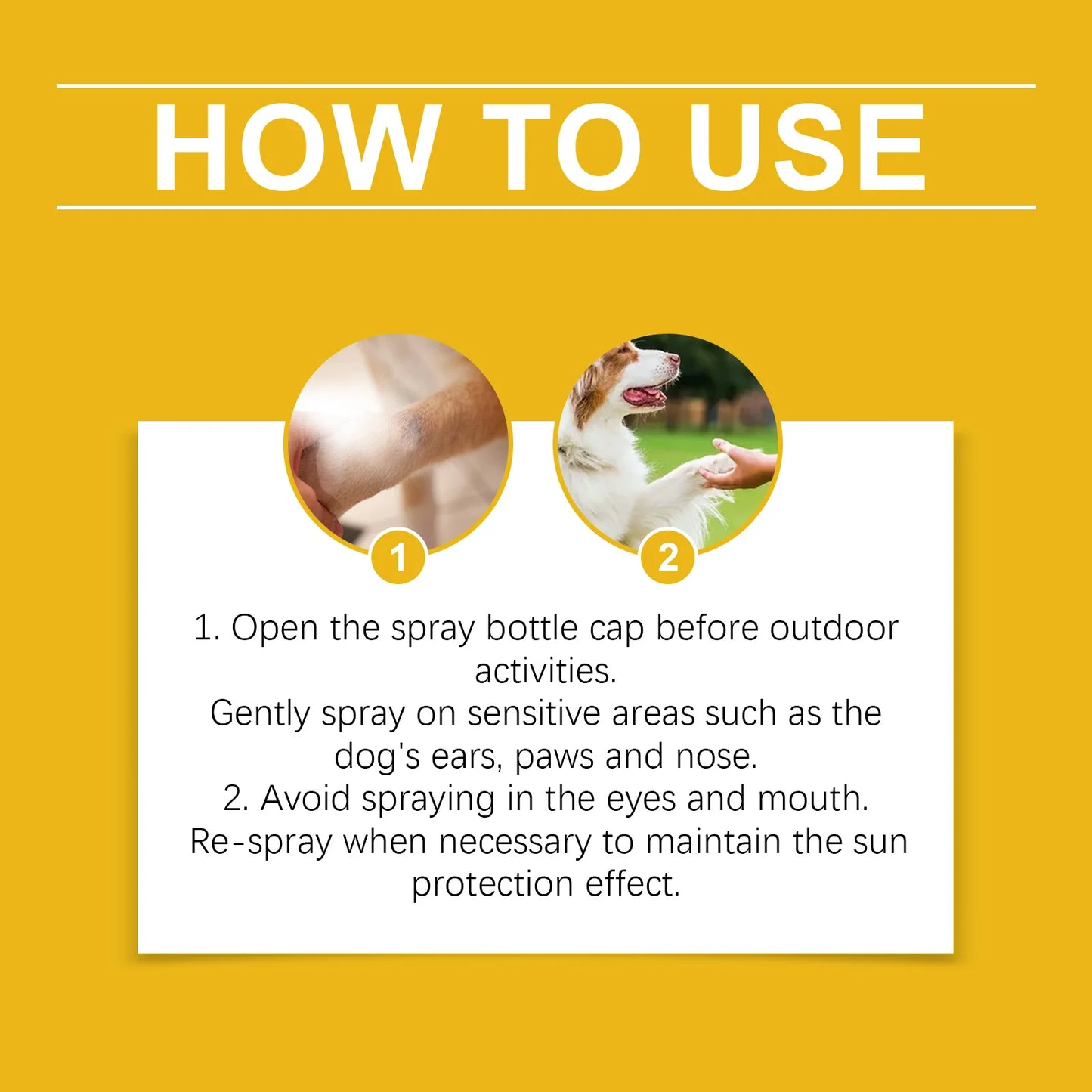Dog Sunscreen Spray Enhance Skin Resistance Prevent UV Damage Waterproof Non-Irritating Gentle Formula Sunscreen Care Pet Spray