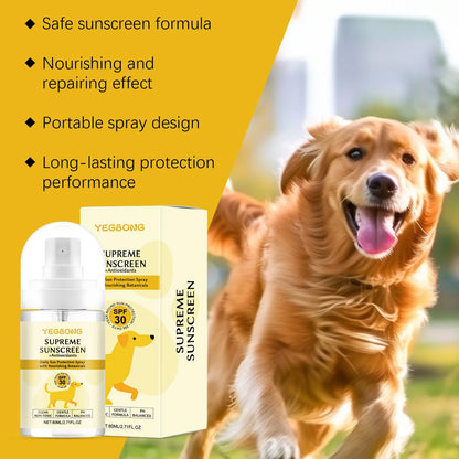 Dog Sunscreen Spray Enhance Skin Resistance Prevent UV Damage Waterproof Non-Irritating Gentle Formula Sunscreen Care Pet Spray